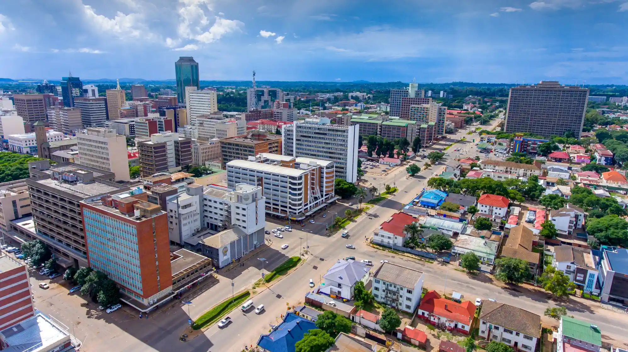 Aerial view of Harare, Zimbabwe